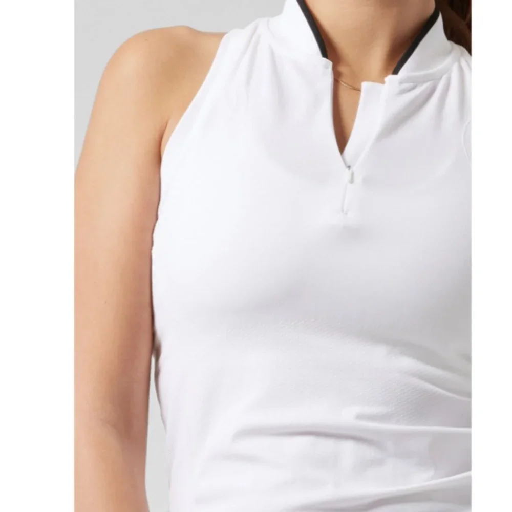 Athleta Momentum Seamless Polo Tank ( Bright White ) NWT‎